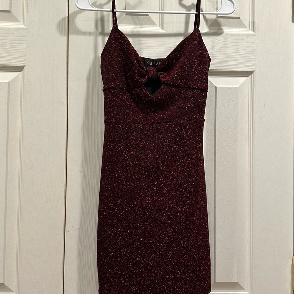 Red sparkly mini dress - XS